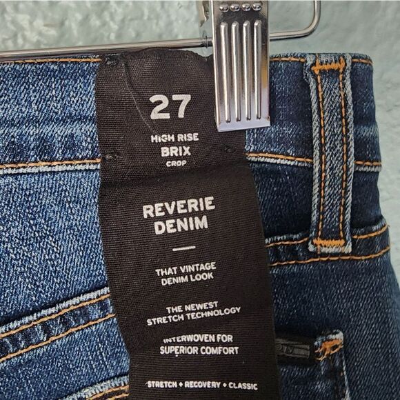 Hudson NWT Brix High-Rise Cropped Flared Stretch Denim Dark Wash Jeans Size 27 - Picture 3 of 10